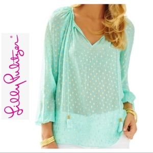 Lily Pulitzer Rilla Sheer Silk Blend Top